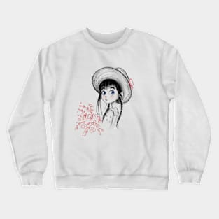 Cute Hat Girl Crewneck Sweatshirt